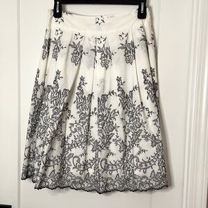 Embroidered tea length skirt, size 8